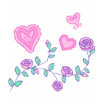Hearts and Flowers t-shirts