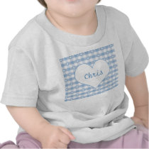 Hearts and Gingham Pastel Blue Baby T-shirt