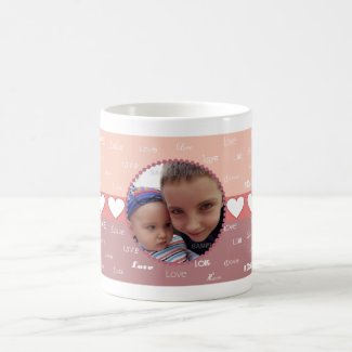 Hearts and Love Personalized Photo Frame Coffe Mug