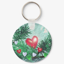 Hearts and Pine keychains by Peerdrops Hearts and Pine keychains
