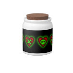 Hearts and skulls and crosses oh my! candy jar