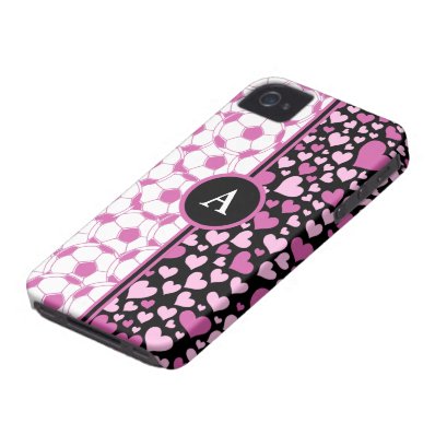 hearts and soccer iPhone 4 Case-Mate cases