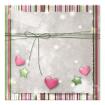 Hearts and stars Invitation invitations