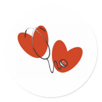 Hearts and Stethoscope Stickers