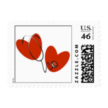 Hearts and Stethoscope T-shirts and Gifts Postage