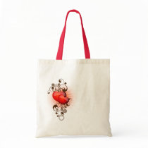 Hearts-and-Swirls Canvas Bags