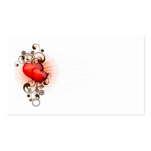 Hearts-and-Swirls Business Card Template (front side)