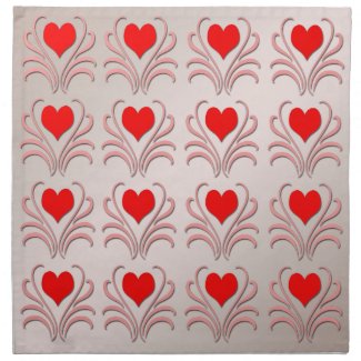 Hearts and Vines Cloth Napkins