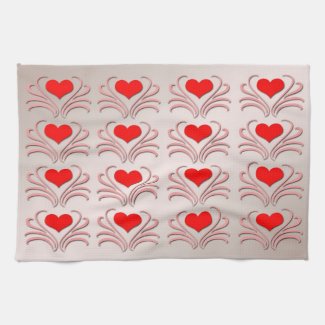 Hearts and Vines Kitchen Towel