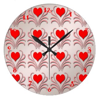 Hearts and Vines Round Wall Clock