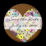 Hearts and Wild Flowers Save the Date Magnet