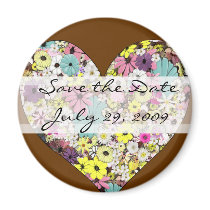 Hearts and Wild Flowers Save the Date Magnet by WeddingInvitations Hearts and Wild Flowers Save the Date Magnet