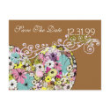 Hearts and Wild Flowers Save The Date postcards by WeddingInvitations Hearts and Wild Flowers Save The Date postcards