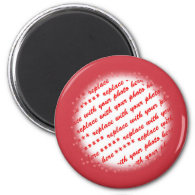 Hearts Around Your Photo Template 2 Inch Round Magnet
