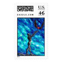 "Hearts Away" Large Postage Stamp by eclectix "Hearts Away" Large Postage Stamp