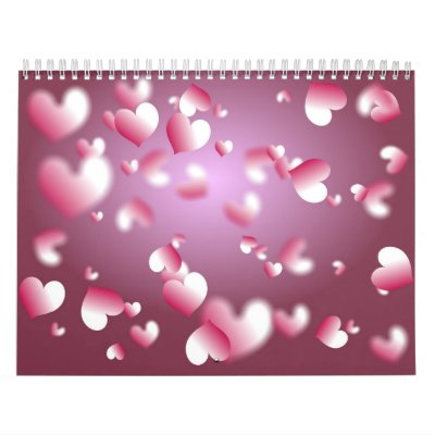 Hearts Background Wall Calendars by prawny