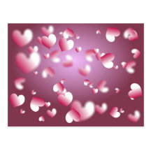 hearts background post card
