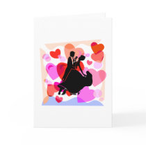Hearts ballroom dancing greeting card