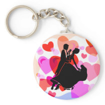 Hearts ballroom dancing keychain