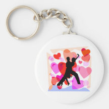 Hearts ballroom dancing keychain