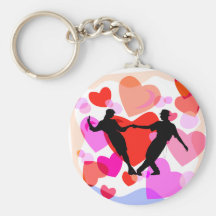 Hearts ballroom dancing keychains