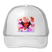 Hearts ballroom dancing mesh hats