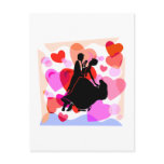 Hearts ballroom dancing post cards