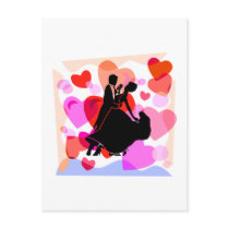 Hearts ballroom dancing post cards