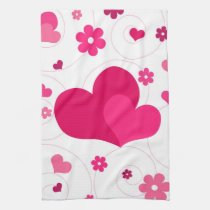 Hearts being together kitchen towels
