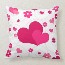 Hearts being together pillows