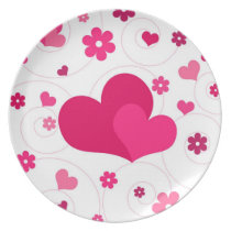 Hearts being together plates