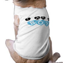 Hearts Boy Dog Tshirt pet clothing