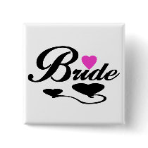 Hearts Bride T-shirts and Gifts buttons