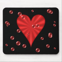 Hearts & Bubbles (Black) mousepads
