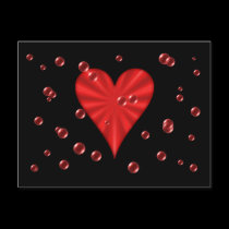 Hearts & Bubbles (Black) postcards