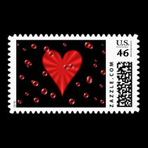 Hearts & Bubbles (M-Black) postage