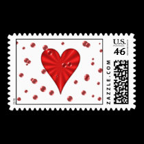Hearts & Bubbles (M-White) postage