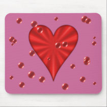 Hearts & Bubbles (Pink) mousepads