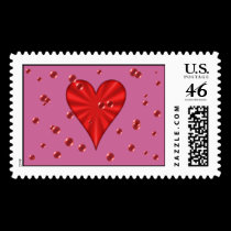 Hearts & Bubbles (Pink) postage