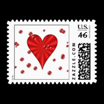 Hearts & Bubbles (S-White) postage