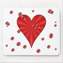 Hearts & Bubbles (White) mousepads