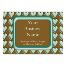 Hearts - Chocolate Mint Business Card Template
