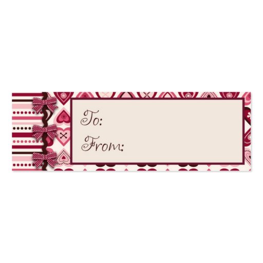 Hearts Confection Skinny Gift Tag Business Cards (back side)