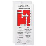 Hearts Crossword Puzzle Kids Valentines Day Cards Customized Rack Card