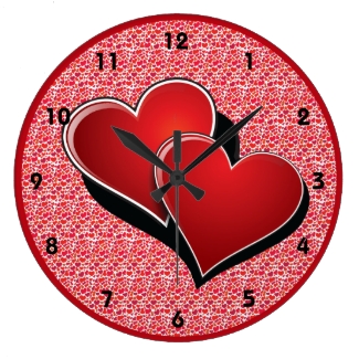 Hearts Design Clock