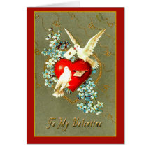 Hearts, Doves and Valentine Greetings Greeting Cards