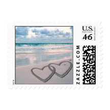 Hearts Drawn in the Sand Postage