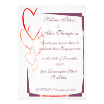 Hearts Engagement Invitation invitations