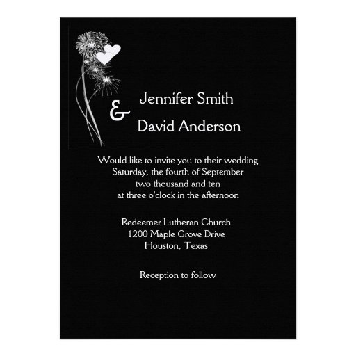 Hearts & Fireworks Wedding Invitation