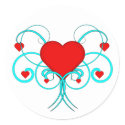 Hearts Flourish sticker